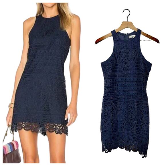Lovers + Friends Caspian Lace Mini Dress - Navy - XS - Picture 1 of 15